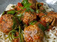 Low Carb Spaghetti and Basil&nbsp;Meatballs